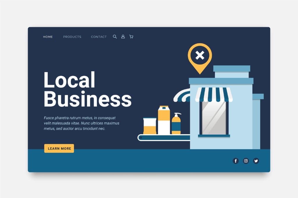 Local Perth business storefront illustration for website design