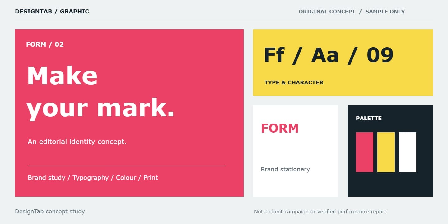 Editorial Brand System - original concept sample, not client work