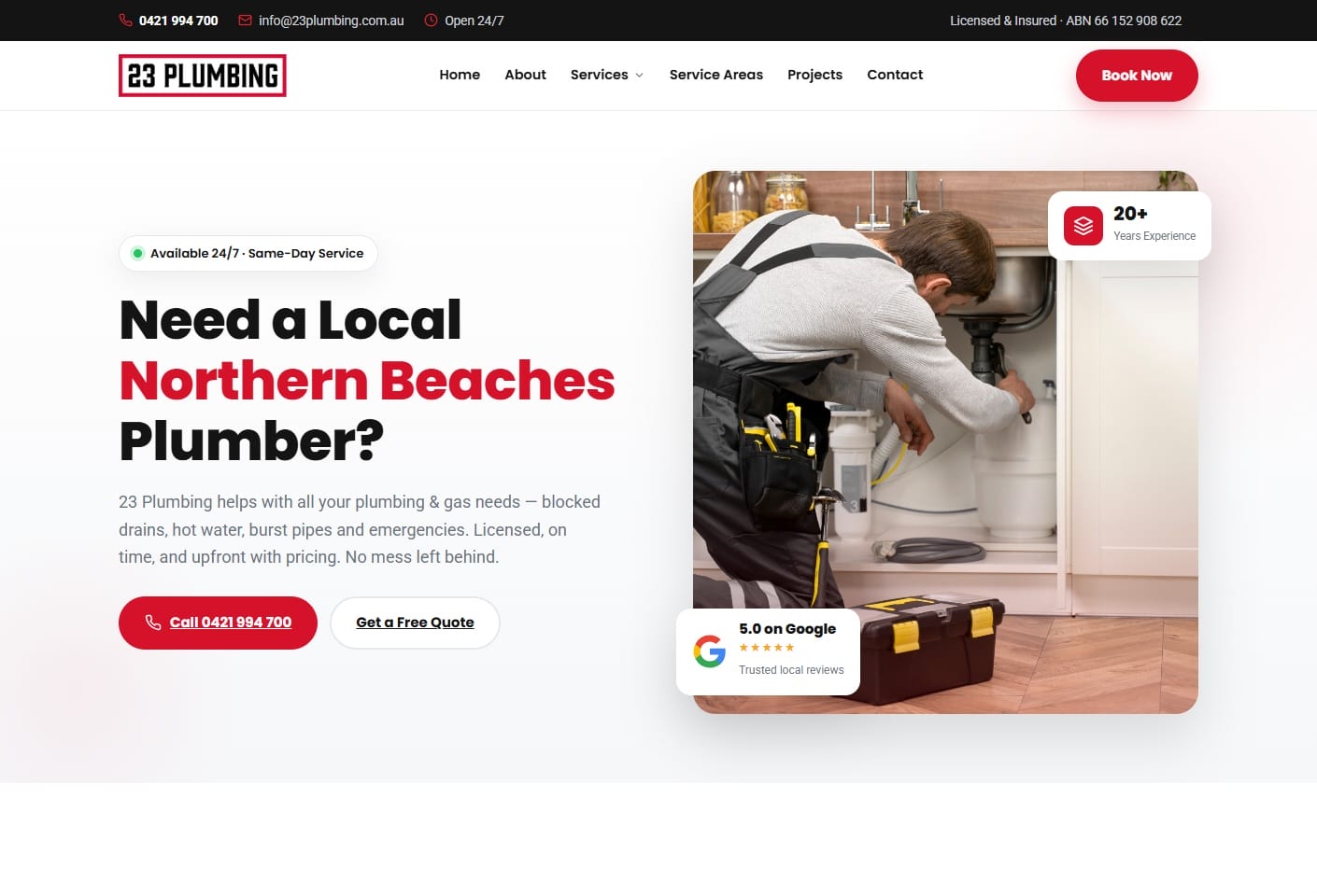 23 Plumbing - homepage hero