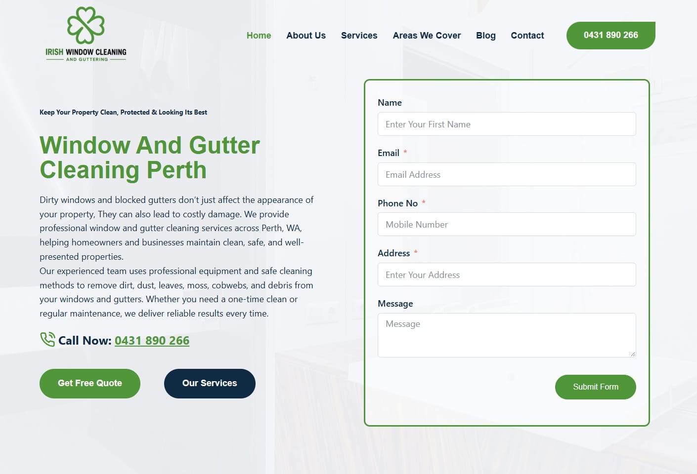 Irish Window Cleaning & Guttering - homepage hero