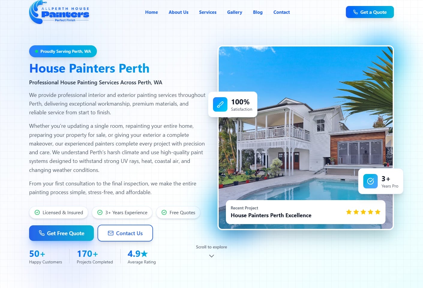 All Perth House Painters - homepage hero