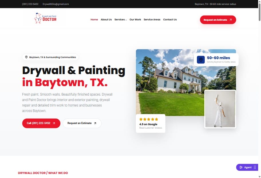 Drywall and Paint Doctor website design